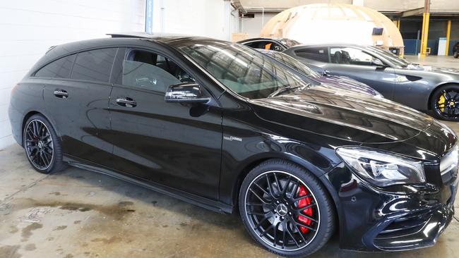 All of the cars includig this Mercedes AMG Turbo 4 Matic CLA 45 were registered to Melissa’s Caddick’s private company Maliver Pty Ltd. Picture: John Grainger