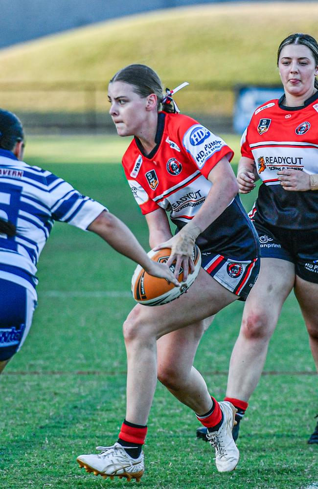 Kiyanah Toy for the Litchfield Bears against the Darwin Brothers in the 2023 NRL NT prelim final. Picture: Pema Tamang Pakhrin