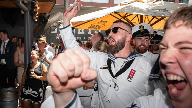 ADF personnel crowd into Darwin pubs to celebrate Anzac Day. Picture: Pema Tamang Pakhrin