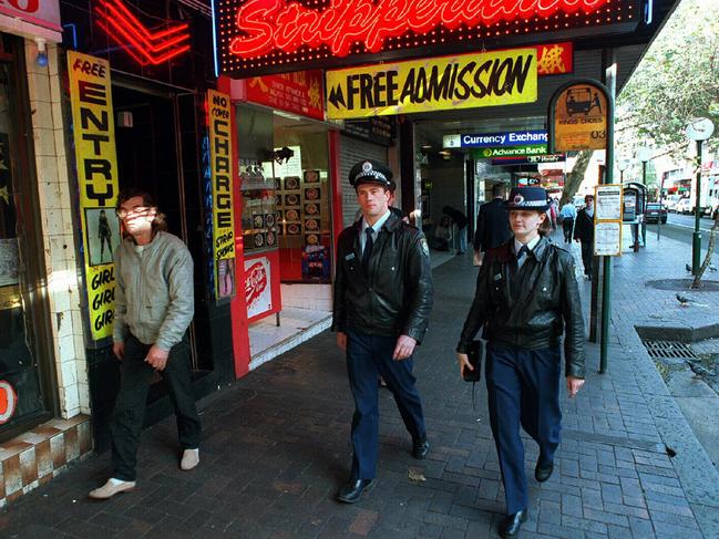 Police officers on the beat in Kings Cross in 1995. File picture