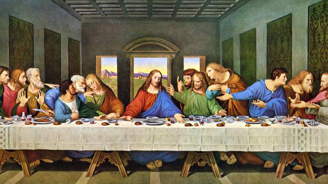 A restored version from the original painting 'The Last Supper' by Leonardo da Vinci, 1495.