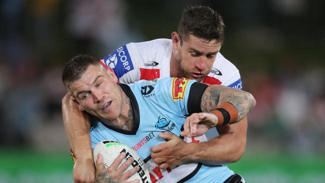 Josh Dugan retired shortly after the Sharks terminated his contract last year. Picture: Matt King/Getty Images