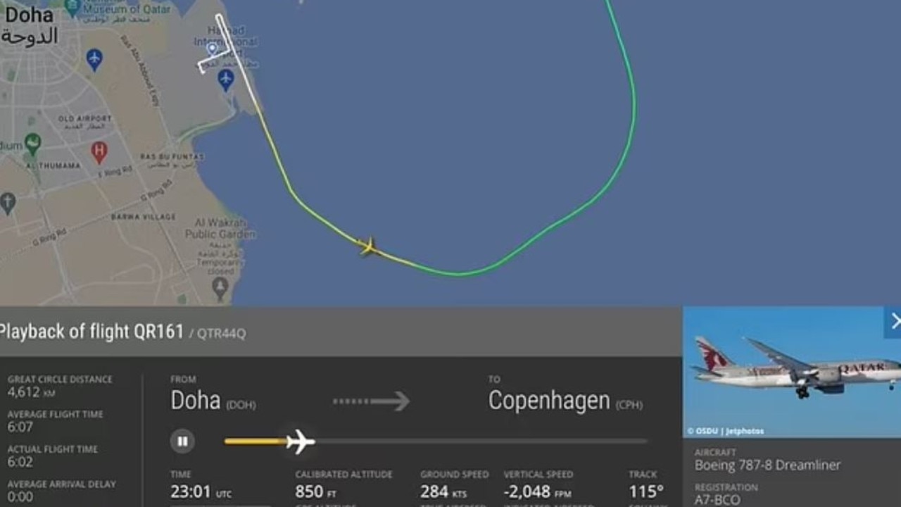 A passenger on-board the Dreamliner described it as ‘terrifying’. Picture: Flightradar24.com