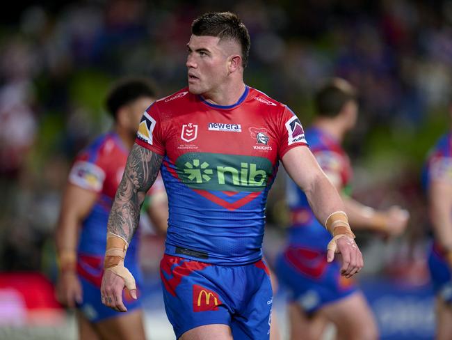 SYDNEY, AUSTRALIA - SEPTEMBER 02: Bradman Best of the Knights is pictured and Newcastle Knights at Netstrata Jubilee Stadium on September 02, 2023 in Sydney, Australia. (Photo by Brett Hemmings/Getty Images)