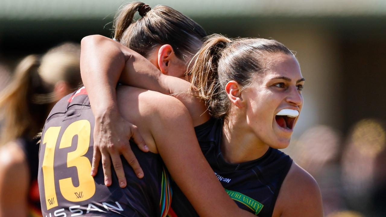 Hawks surge to top of AFLW ladder with crushing win