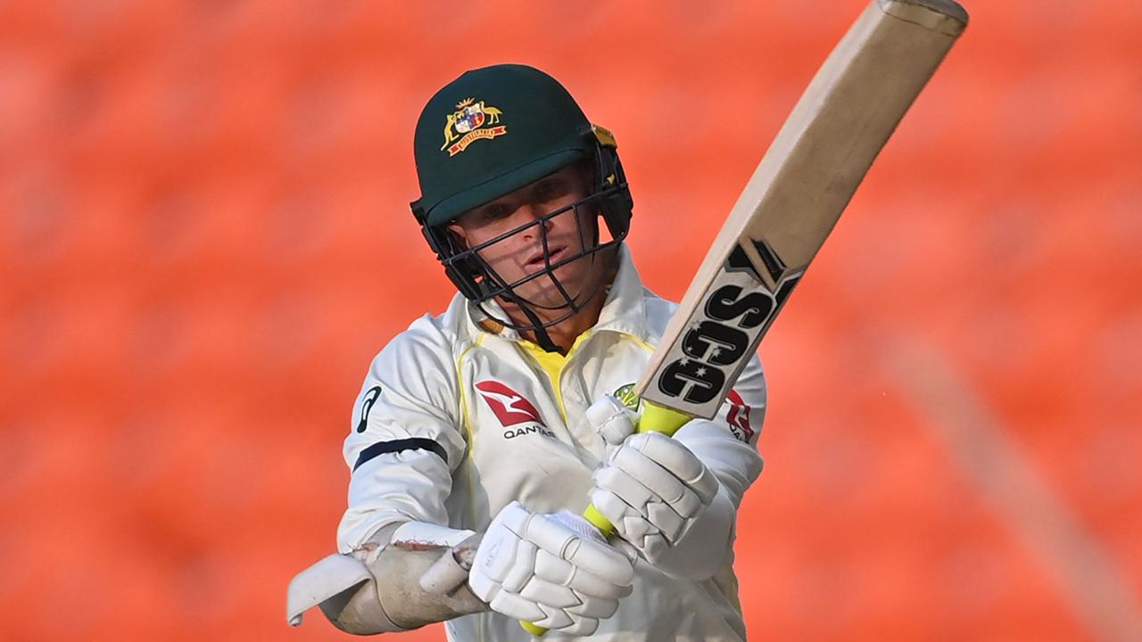 Australia's Matthew Kuhnemann found himself in the unusual role as opener late on day four. Picture: AFP