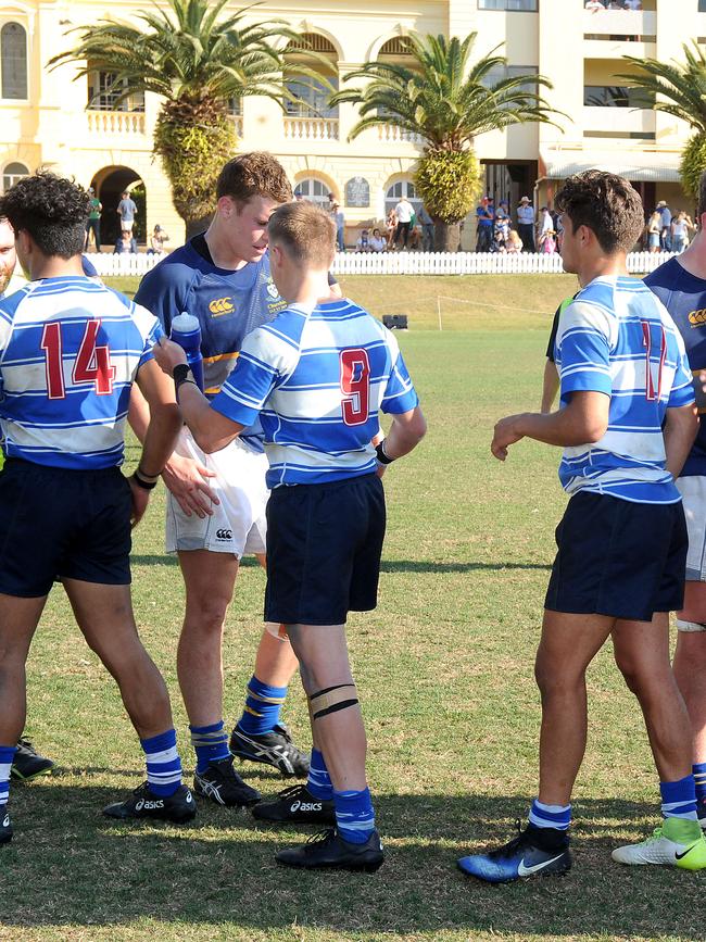 Nudgee College and Churchie. (AAP image, John Gass)