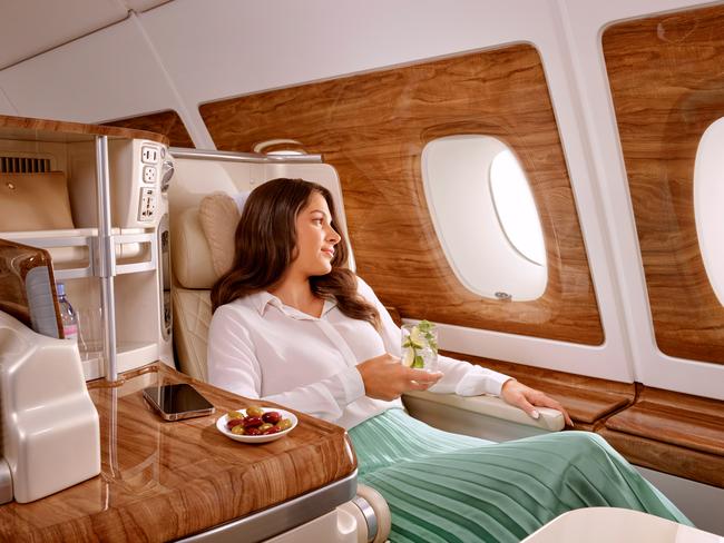 The newly refurbished Business Class on Emirates for T+L.