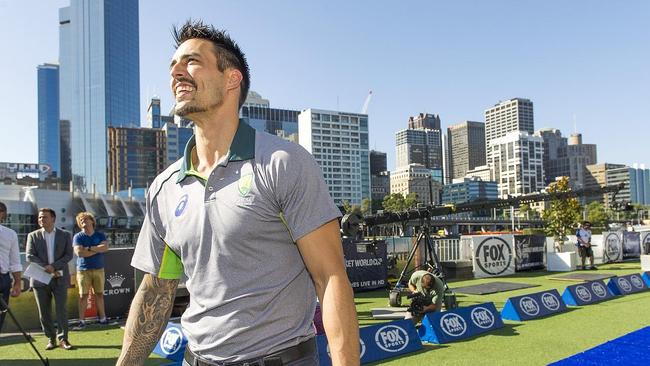 Cricket World Cup launch with Mitchell Johnson and Steve Smith.