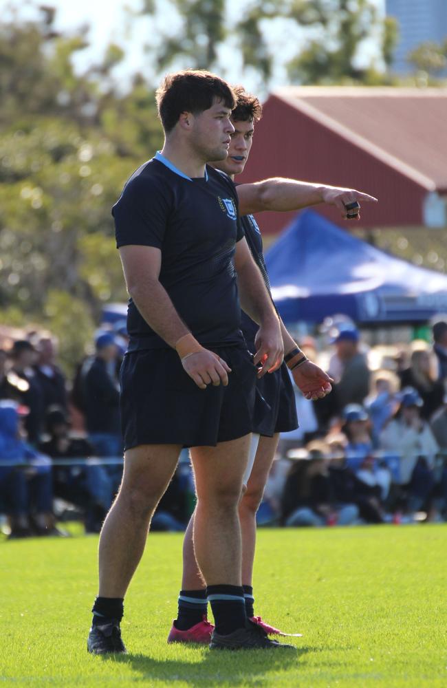 Harper Enasio educates. GPS First XV rugby round one action between BGS and Churchie.