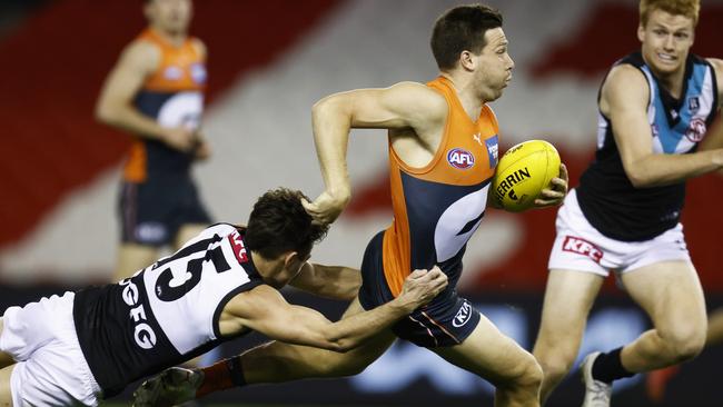 Catch me if you can: lively forward Toby Greene has become one of the AFL’s most exciting players to watch. Picture: Daniel Pockett/Getty Images