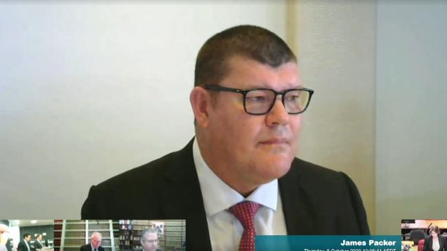 Billionaire James Packer appearing at the NSW casino inquiry via video link