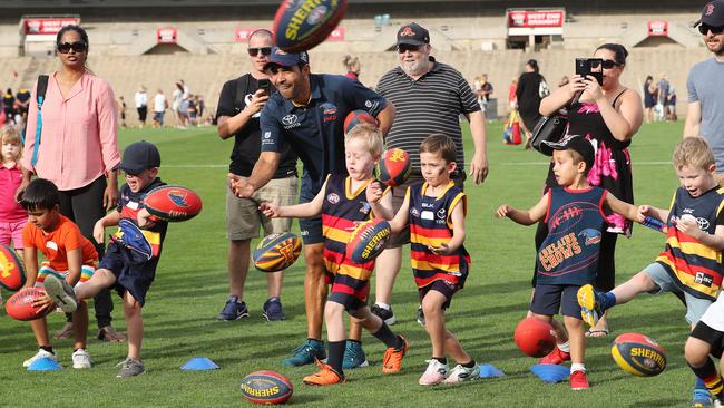 Eddie Betts has always been king of the kids at the Crows. Picture: DYLAN COKER