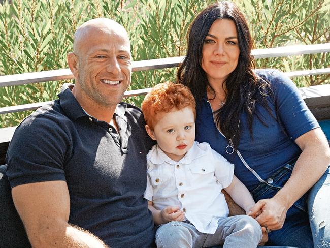 Vanessa Amorosi, her husband Rod Busby and son Killian. Picture: Vanessa Amorosi