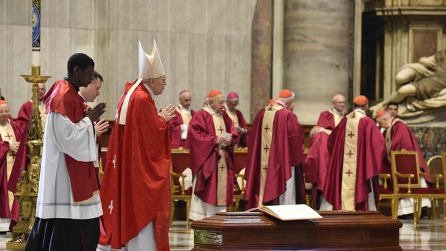 Funeral mass for Cardinal George Pell held at the Altar of the Cathedral in St Peter's Basilica, officiate by Italian Cardinal Giovanni Battista Re. Photo: Victor Sokolowicz