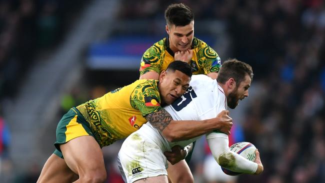 Jack Maddocks (C) is in talks to replace Israel Folau at the Waratahs. Picture: Getty