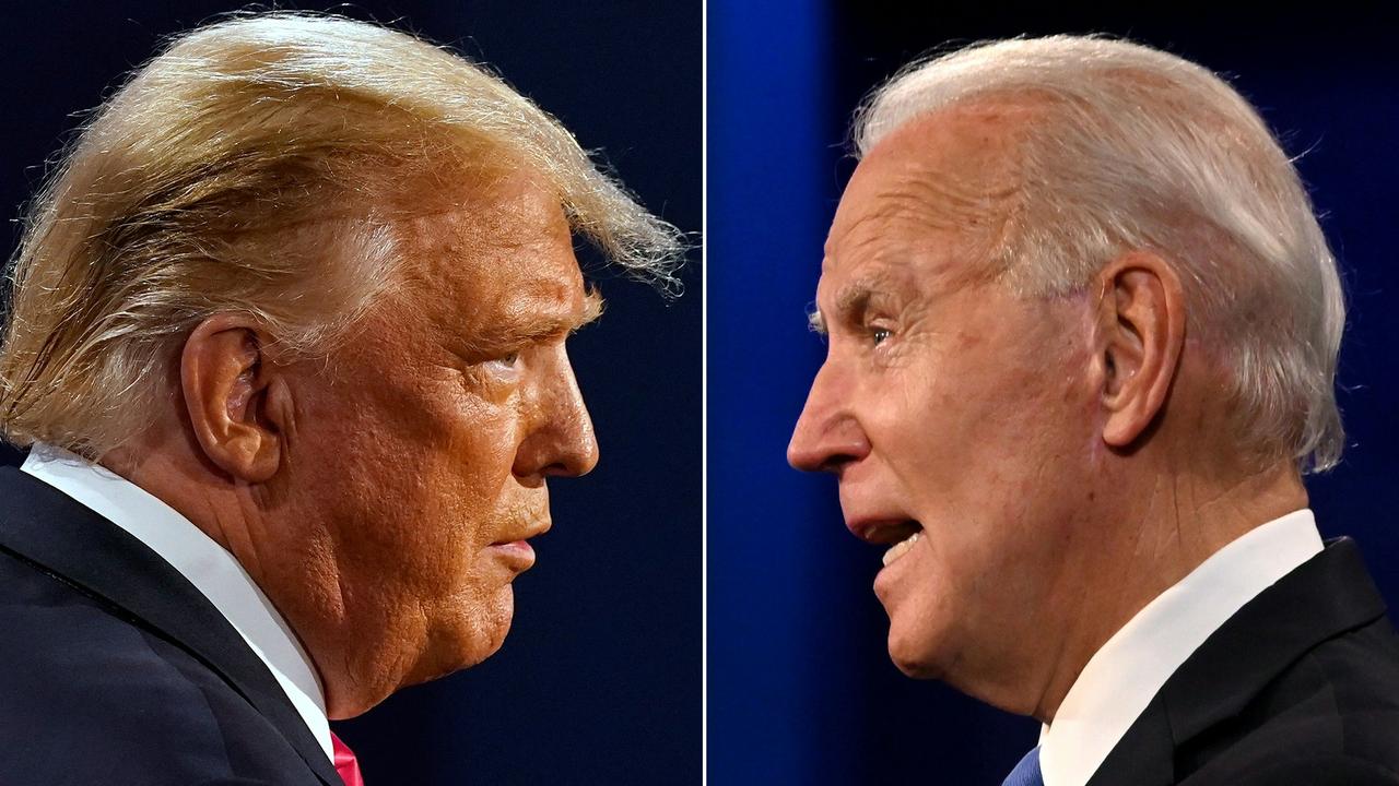 Mr Trump is still refusing to concede to election winner Joe Biden. Pictures: Morry Gash and Jim Watson/AFP