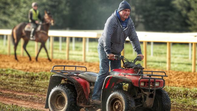 Darren Weir at trackwork in Ballarat in 2016. Picture: Colleen Petch.