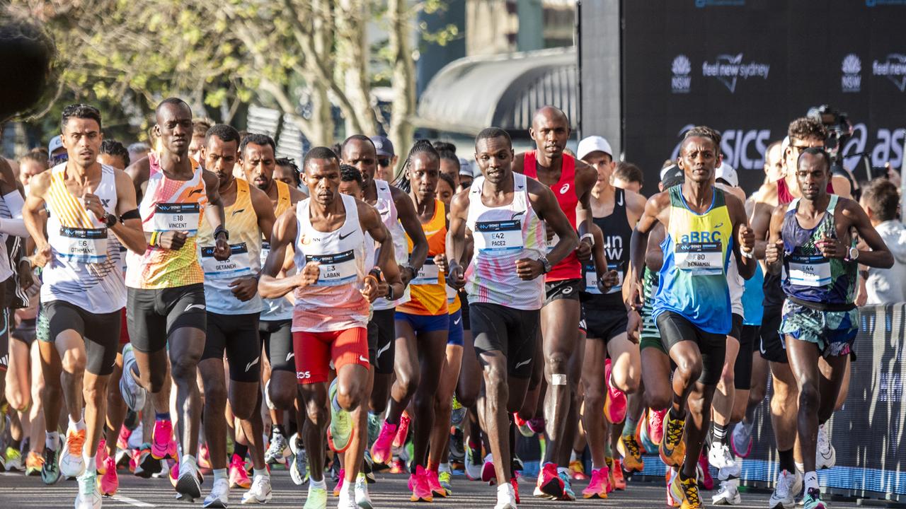 The Sydney Marathon starting line on Sunday morning. Picture: NCA NewsWire / Monique Harmer