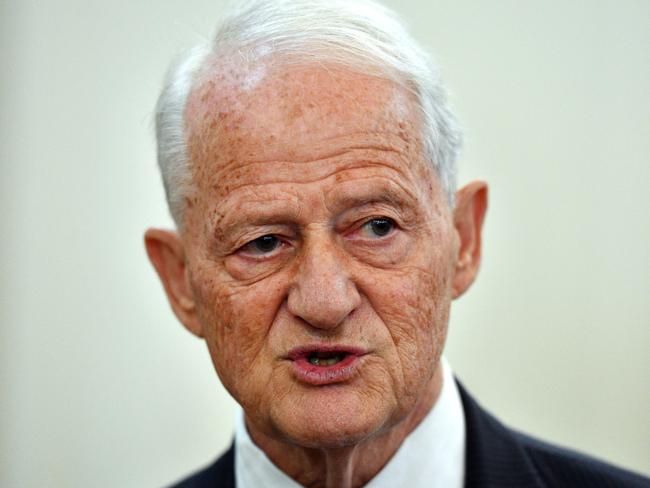 Hornsby mayor Philip Ruddock was in a war of words with Parramatta council over the boundary changes with Epping. Picture: AAP Image/Mick Tsikas