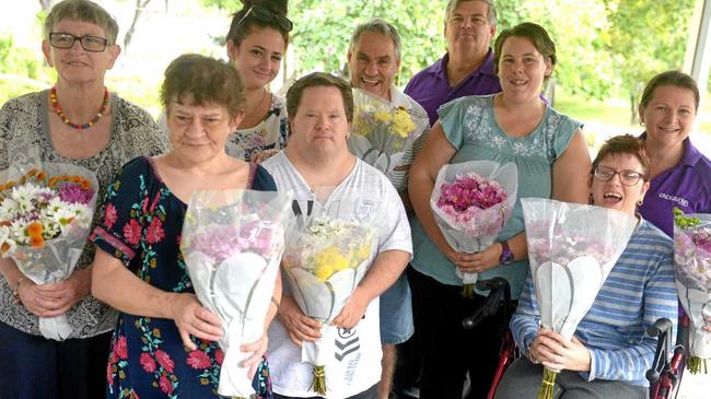 Jenny Barrett, Gweneth Vaughan, Melanie King, Calum Keigh, Neil McCamley, Mark Muldoon, Samantha Brill, Emma Dobbs. Senya St John at Endeavour Foundation onthe CQUni highway campus. Picture: Jann Houley