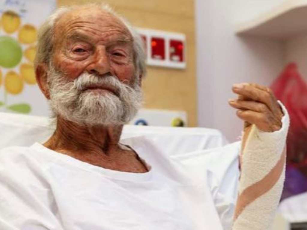 Thrill-seeking Mr Bots was 91 when he was rescued after crashing his paraglider just off the coast of Sydney’s Northern Beaches on November 15, 2020. Picture: ABC News