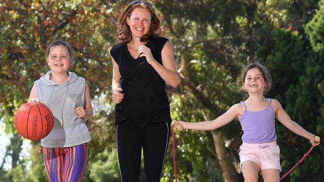 Bettina Ferguson with her children Olivia and Abby. Picture: Josie Hayden