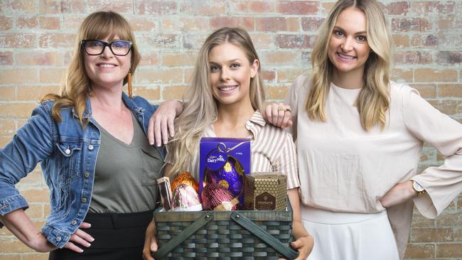 Our Easter egg judges, Jodie Neilson, Nicole Stevenson and Rachel Bergin. Picture: Lachie Millard