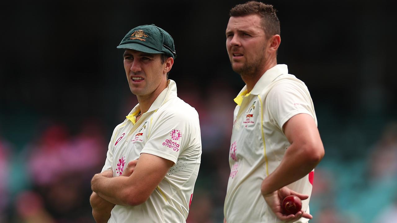 Pat Cummins and Josh Hazlewood Picture: Cameron Spencer/Getty Images