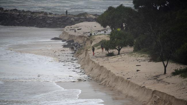 Big surf caused significant scarping at Duranbah. Picture: NCA NewsWire/Steve Holland.