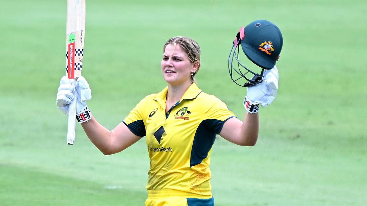 Georgia Voll made an ODI hundred in just her second game for Australia (Photo by Bradley Kanaris/Getty Images)