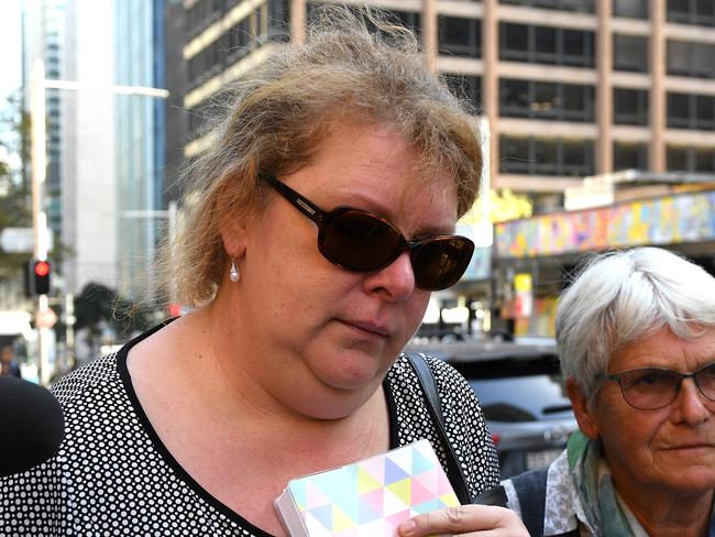 Katja Thornton, the mother of Jakob Thornton, leaves the NSW Supreme Court. Picture: Dan Himbrechts