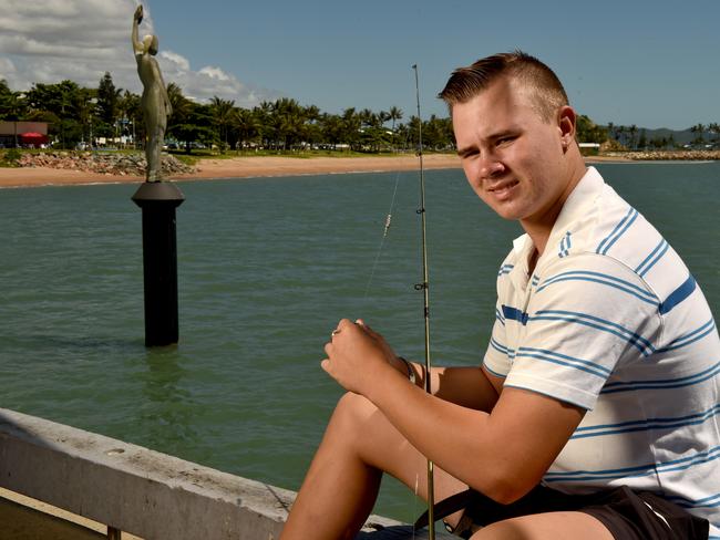 Morgan Hanson, 14, from Kirwan, tries his luck on the Strand despite coronavirus. Picture: Evan Morgan