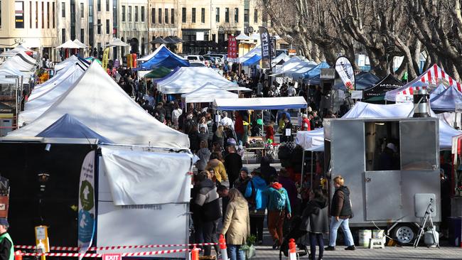 The return of markets at Salamanca. Picture: Zak Simmonds