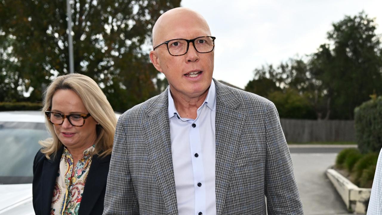 Opposition Leader Peter Dutton and wife Kirilly Dutton. Picture: Dan Peled/Getty Images