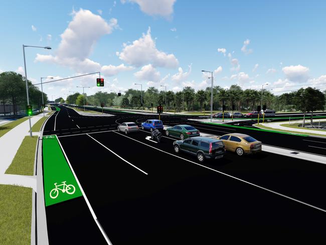 An artist impression of Brisbane City Council's Telegraph Road Corridor Upgrade. Picture: Brisbane City Council