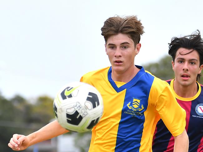 GPS first XI soccer, Brisbane SHS v Toowoomba Grammar. Saturday April 29, 2023. Picture, John Gass