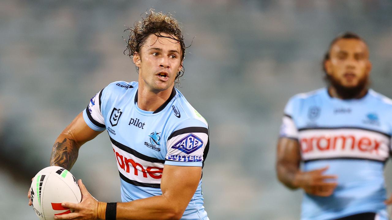 Nicho Hynes is going to set up plenty of tries for the Sharks this season. Picture: Mark Nolan/Getty Images