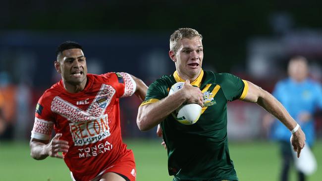 Tom Trbojevic might have to wait a little longer to return to the Australian side with the Sea Eagles fullback possibly looking at surgery at the end of the season to repair his damaged shoulder. Picture: AAP Image/David Rowland