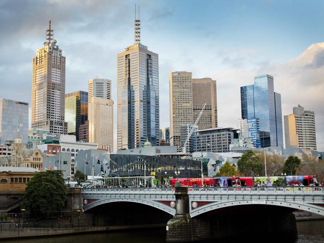 A relatively clear Melbourne skyline belies some chilly weather ahead. Picture: Nathan Dyer