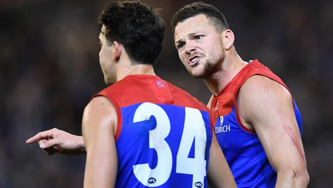 Steven May has wasted no time helping his younger defensive teammates. Picture: Getty