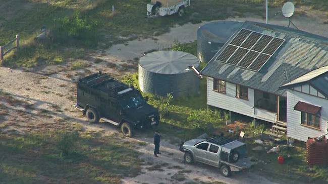 An aerial view of the property in Wieambilla where the shooting took place. Source: Nine News