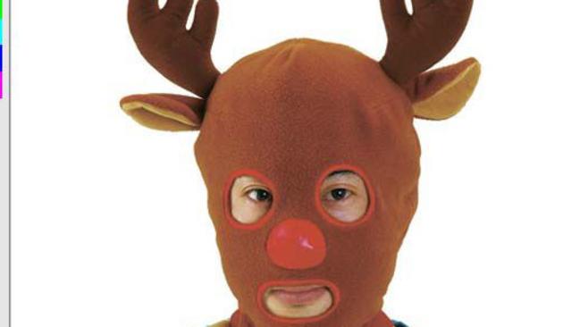 The perfect Christmas gift for nana or that someone special. The reindeer gimp mask. Person inside the mask not included. Picture: SUPPLIED