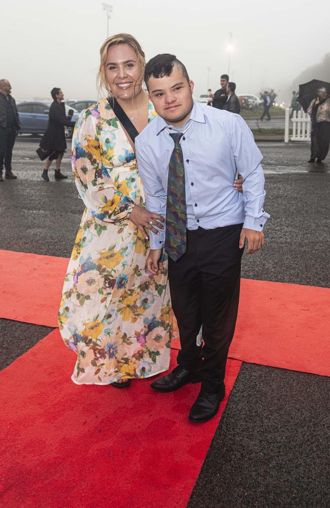 Graduate Kaleb Thomson with Ellie Hollaway at Clifford Park Special School formal at Clifford Park Racecourse, Wednesday, November 20, 2024. Picture: Kevin Farmer