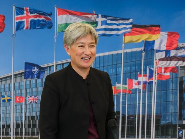 Foreign Minister Penny Wong during her visit to Strasbourg and Brussels