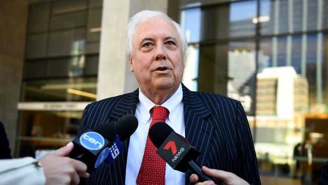 Clive Palmer outside the Planning and Environment Court in Brisbane last Friday.