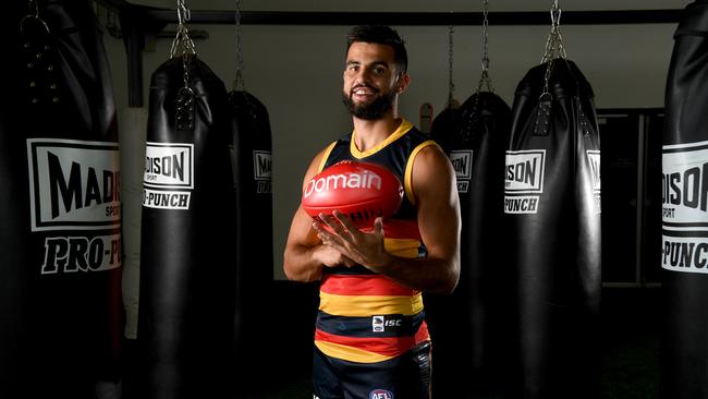 Adelaide Crows defender/midfielder Wayne Milera at the footy club. Picture: Tricia Watkinson