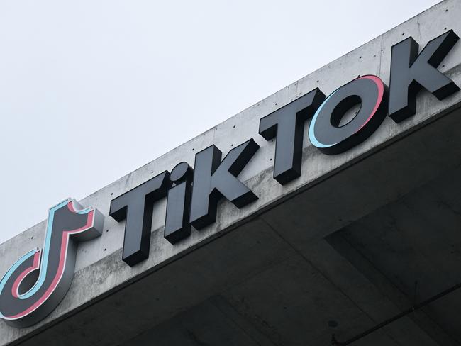 (FILES) The TikTok logo is displayedat the social media app company offices in Culver City, California, on March 16, 2023. The US Supreme Court agreed on December 18, 2024, to hear TikTok's appeal of a law that would force its Chinese owner to sell the popular online video-sharing platform or shut it down. The top court scheduled oral arguments in the case for January 10, 2025, nine days before TikTok faces a ban unless ByteDance divests from the popular app. (Photo by Patrick T. Fallon / AFP)