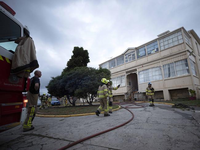 A fire tore through Flint House earlier this year. Picture: Chris Kidd