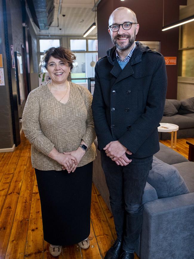 Founder and head of student outcomes Maria La Pietra and chief executive David Wild at SASY. Picture Mark Brake